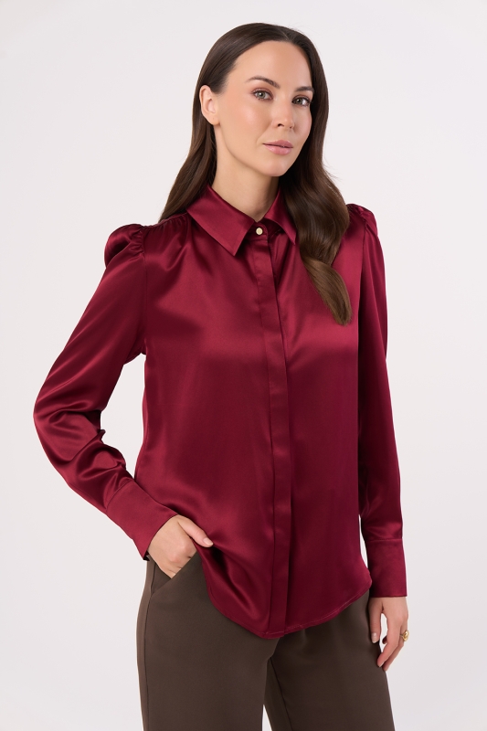 BORDOWA_KOSZULA_JEDWABNA_JEDWAB_ELEGANCKA_ZŁOTE GUZIKI_ENDORFINELLA